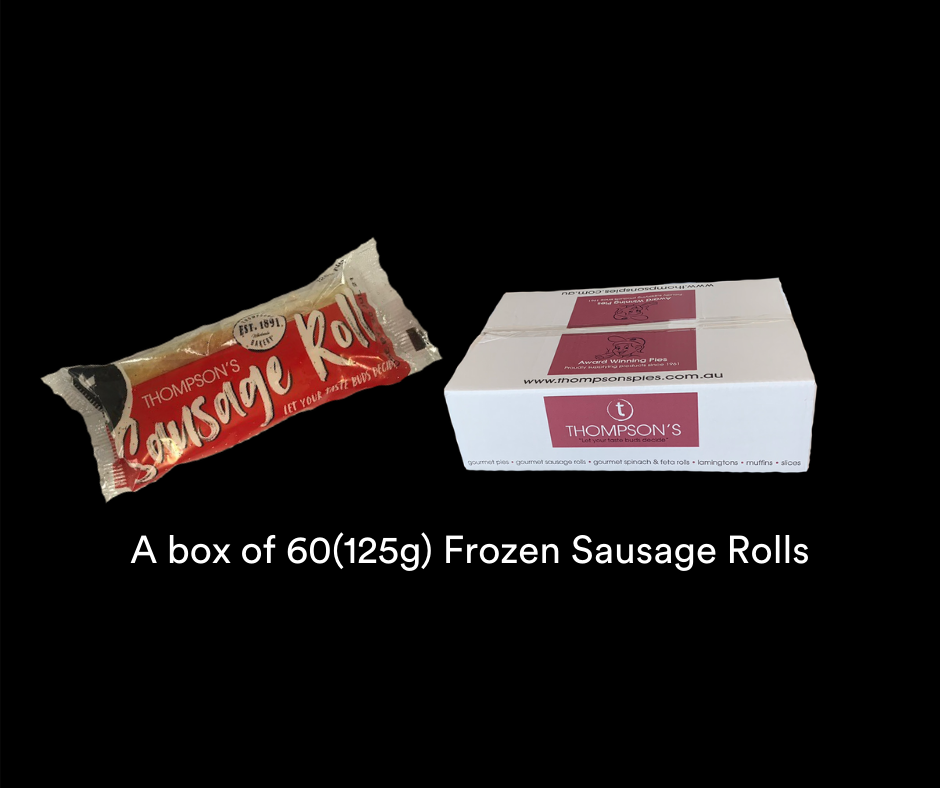 Sausage Rolls – Box of 60 individually wrapped frozen sausage rolls